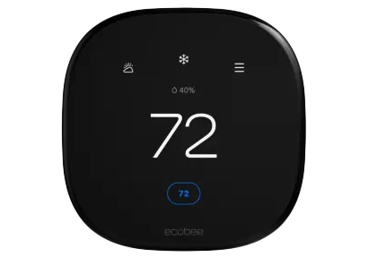 Ecobee smart thermostat with touchscreen display